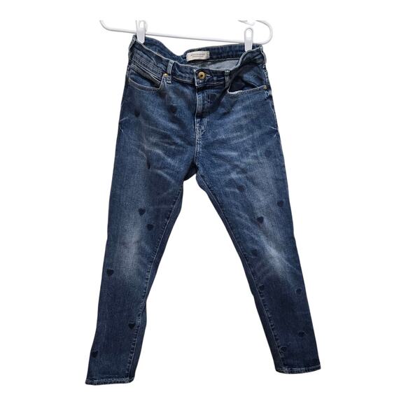 Scotch & Soda Amsterdams Blauw Heart Print Skinny Jeans 28/32 - Picture 1 of 8